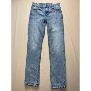 Mens Valor Slim Straight 30 Light Wash Stretch Denim Jeans